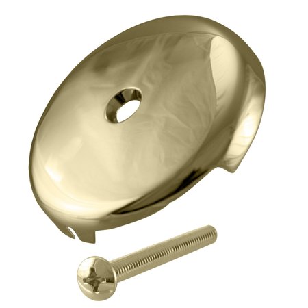 WESTBRASS 3-1/8" Single Hole Overflow Face Plate and Screw in Polished Brass D328-01